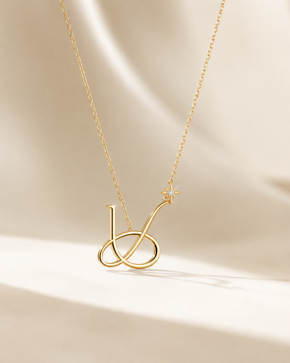 The Unstaged U Necklace in gold